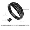 murtoo Mens Leather Bracelet with Magnetic Clasp Cowhide Multi-Layer Braided