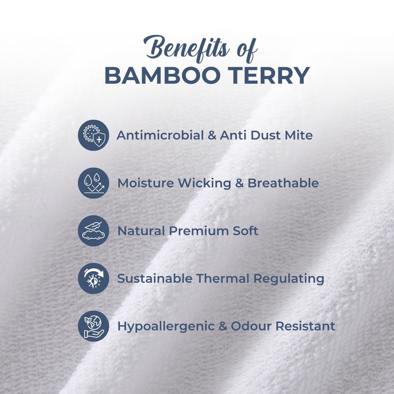Dreamaker Fully Fitted 100% Bamboo Terry Waterproof Mattress Protector, Rustle