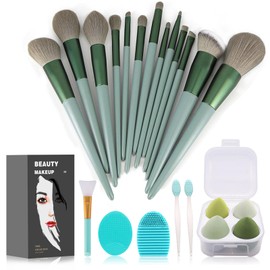 Juego de 22 brochas de maquillaje para base, brochas de sombra de ojos, juego de brochas de maquillaje (Juego de 22 piezas grande)                    