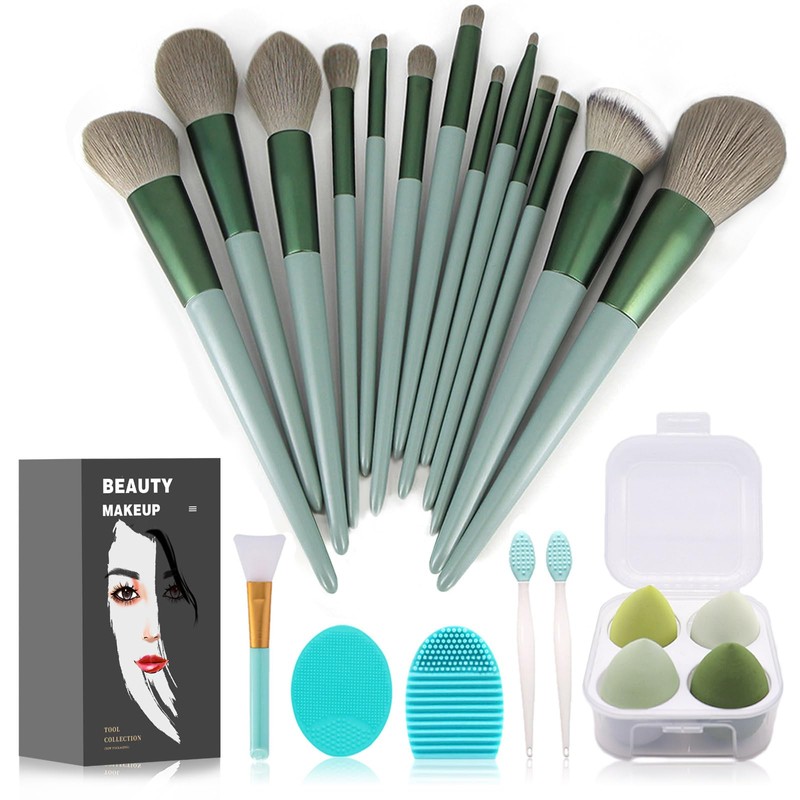 Juego de 22 brochas de maquillaje para base, brochas de