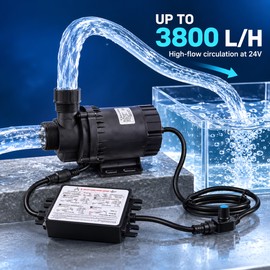 DC60G-24120A-1 24V Brushless Water Pump, 120W Adjustable 3800 LPH Flow, 39.4 ft Head, G3/4 Thread