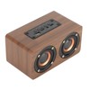 Wood Bluetooth Speaker Subwoofer FM Radio HiFi Music Clock Alarm