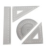 MCKhome 4PCS Transparent Plastic Ruler Set Student Measuring Ruler Triangle