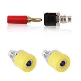 ECSiNG Pack of 10 2.6 mm Banana Socket Terminals Banana Plug Installation Socket Miniature Sockets H0 Couplings Banana Socket Dwarf Installation Jacks for 5/6 mm Diameter Installation Model