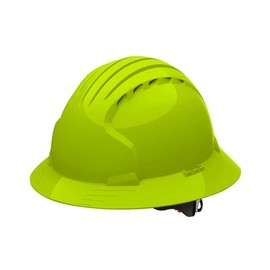 JSP EVO 6161 Deluxe Full Brim Vented Hard Hat - Lime Green, Wheel Ratchet (AJQ170-00S-204)
