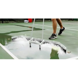 RTYIVPG Professional Tennis Court Water Squeegee, Silver Aluminum Frame with Rolling Wheels, 36-Inch Width, Sports Court Maintenance Tool