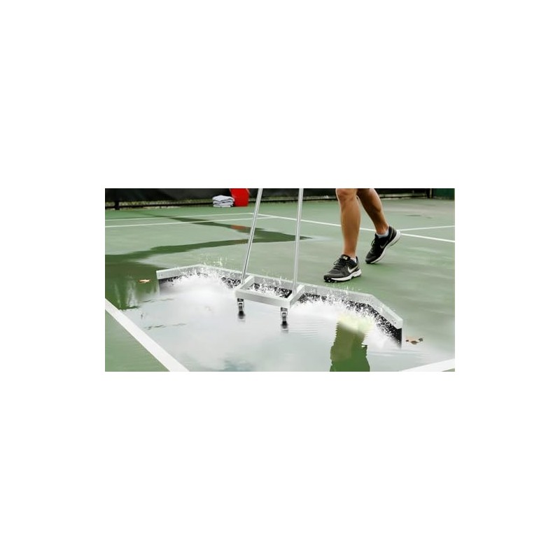 RTYIVPG Professional Tennis Court Water Squeegee, Silver Aluminum Frame with