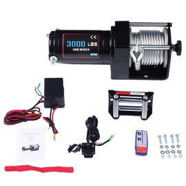 OCPTY Heavy Duty 12V Electric Cable Winch Rope ATV UTV 3000lb Recovery Tow Boat Trailer w/Remote