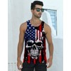 RAISEVERN Mens American Flag Tank Tops Patriotic Skull Sleeveless Shirt
