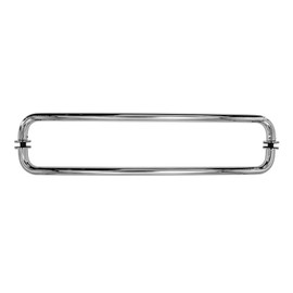 Top Hardware Stainless Steel 24'' (Center to Center) Round Back to Back Shower Door Double Towel Bar Handle, Double-Sided, Mirror Chrome Finish, 24 Inch, BBTB2424M