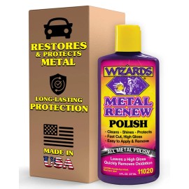 Wizards Metal Renew 8 Oz Stainless Steel Cleaner Polish High Gloss Shine