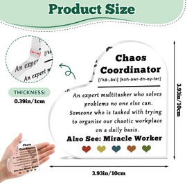 Thank You Gifts for Boss Colleague Office Desk Decor for Boss Lady Manager Appreciation Gifts for Teacher Nurses Acrylic Heart Keepsake Administrative Professional Day Gift Heart Shaped Plaque