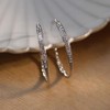XYWstore Large Hoop Earrings for Women, Silver Alloy with Cubic