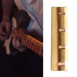 QWQJ 4-String Slotted Electric Bass Brass Nut Bass Guitar Brass Nut Up Electric Bass Pre-Slotted Nut Replacement Parts