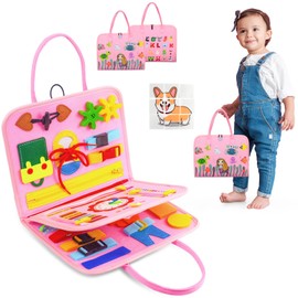 OSLINE Busy Board for 1 2 3 Year Old,27 IN 1 Montessori Toys for 1 2 Year Olds Girls,Toys Age 2 3 Gift for Girl Toddler Sensory Toys,Travel Toys for Toddlers on Plane,Educational Learning Toys for 1-4