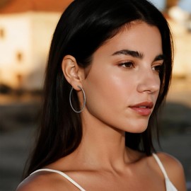 Agriajun Silver Big Circle Hoop Earrings for Women, Trendy Simple Hypoallergenic Sparkly Statement Hoops Earings Prom Wedding Holiday Accessories Jewelry Gift