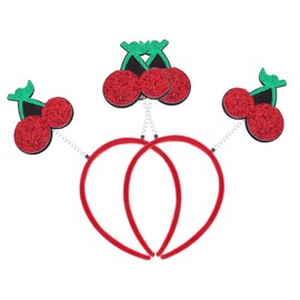 FRCOLOR 2pcs Fruit Headband Realistic Cherry Design Party Accessory Lightweight and Comfortable Hair Hoop for Holiday Celebrations and Carnival Fun