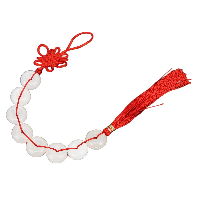 White Jade Pendant Pure Color Eight White Jade Chinese Knot