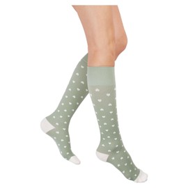 Rejuva Women’s Heart Pattern Knee High 15-20 mmHg Graduated Compression Socks