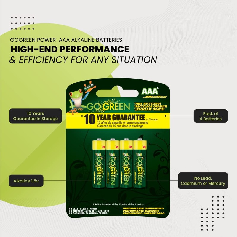 Go Green AAA Alkaline Battery 4-Pack