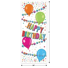 Beistle 2 Piece Colorful Plastic Happy Birthday Door Covers Decorations for Bday, Indoor/Outdoor Use, 6' x 30", Multicolor