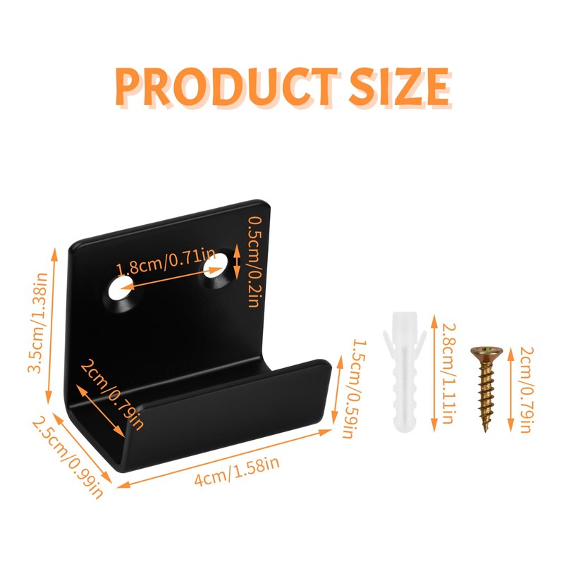 Pack of 10 U Angle Brackets, Wall Mount Hooks, Heavy