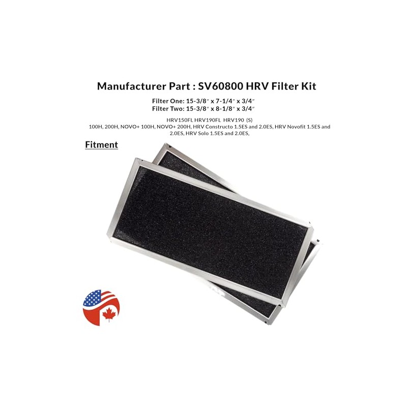 SV60800 HRV Filter Kit , 15-3/8 x 7-1/4 x 3/4