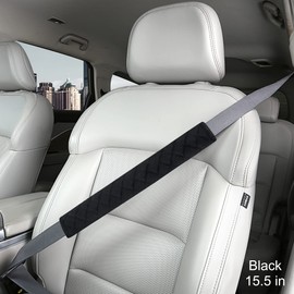 Extra Long Seatbelt Covers for Adults Kids Women & Men, Super Soft Car Seat Belt Strap Cushion for Sedan SUV Trucks, Shoulder Neck Chest Protector Pad, Auto Interior Accessories, 1pc, Black, 40cm