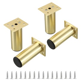 Sumnacon 4 patas de aleación de aluminio para muebles, patas redondas ajustables para sofá, patas de gabinete, patas de 4 pulgadas para gabinete, computadora, silla, sofá, cama, dorado