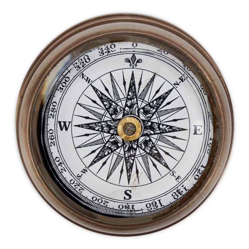 NKlaus Compass Brass Antique Glass Lid 6 cm Direction Indicator