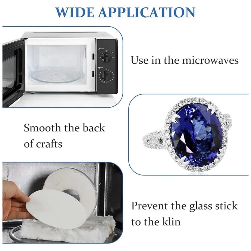 100 Sheets Microwave Kiln Papers 4.7 Inch Round Ceramic Fiber