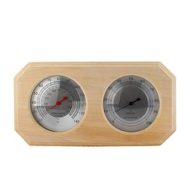 ele ELEOPTION Wooden Sauna Hygrothermograph Thermometer Hygrometer Sauna Room Accessory (Square) (A)