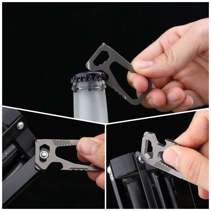 Imentha Titanium Carabiner Keychain with Bottle Opener - Heavy Duty