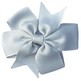 10pcs Silver Light Grey Hair Bows Clips Slides Grips 3" inch Pinwheel Solid Vibrant Colour Girls Hairbows