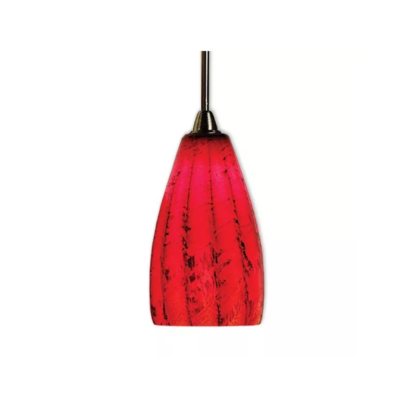 Hampstead Elippo Pendant Light Zebrano Red Glass Shades; Glass Shades
