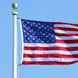 Flag Pole Rope Kit, Flag Pole Parts Including 3" Topper Gold Ball, 50ft Halyard Rope, 4 Swivel Snap Clips and More, Outdoor Porch Flagpoles Repair Replacement-