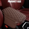 Sandfren Car Center Console Cover, Leather Vehicle Armrest Cover Cushion