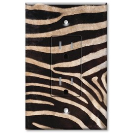 Printed Electrical Outlet with matching Wall Plate - Faux Zebra Fur