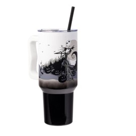 burton + BURTON Tim Burton Jack Skellington Hill and Moon Stainless Steel Tumbler with Handle