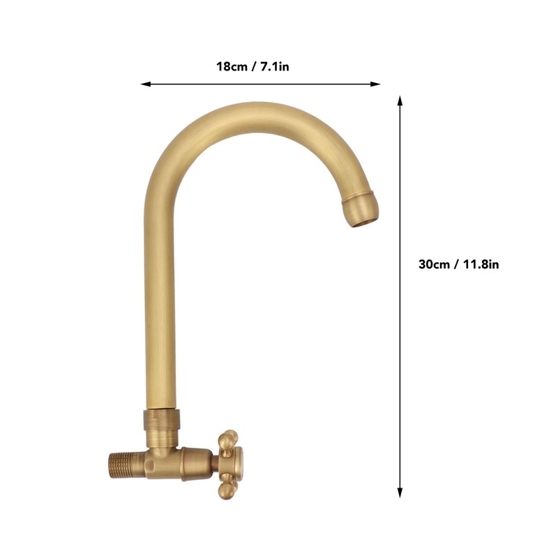 Antique Brass Basin Faucet with Cross Knob Single Handle Faucet