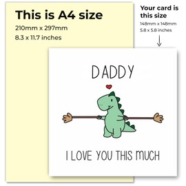 Fathers Day Card Cute Thoughtful Happy Father's Day Card For Dad or Daddy From Son or Daughter Love You This Much Cards For Daddy