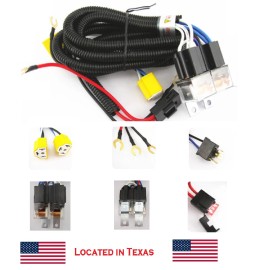 Vspec H4 9003 Headlights Relay Wiring Harness Kits for H6054 H5054 H6054LL 6014 6052