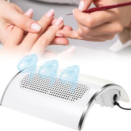 Hombasing Nail Dust Collector for Acrylic Nails Vacuum Machine, 80W Adjustable Electric Nails Filter for Manicure, Nail Fan Dust Collector with 2 Powerful Nail Fan, 2 Dust Bags Included - White