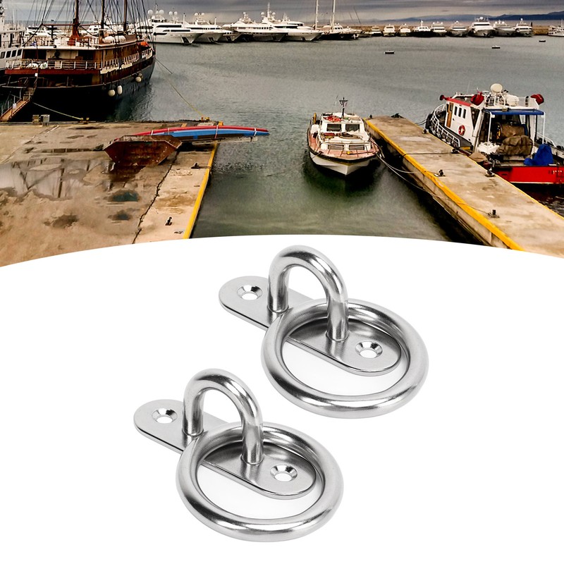 2pcs Stainless Steel Pad Eye Plate High Strength Highly Polished