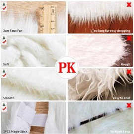 AMZHRLY 48 Inch Large Christmas Tree Skirt White Faux Fur Xmas Tree Skirt Christmas Decorations Holiday Tree Ornaments