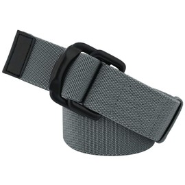 KYEYGWO Elastic Sports Belts for Men and Women, Military Solid Elastic Outdoor Belt with Double D Ring Buckle, Grey
