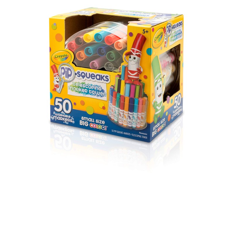 Crayola Pip Squeaks Washable Marker Set, 50 Classic Colors, Gift