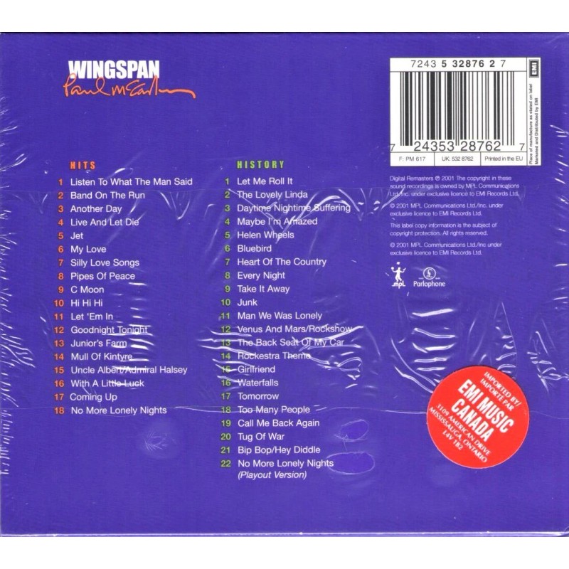 PAUL McCARTNEY - Wingspan: Hits and History (UK 2 CD,