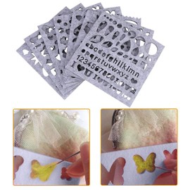 Molde de fieltro, plantillas manualidades y decoración, hojas de fieltro para manualidades, kit de plantillas de fieltro de aguja, incluye estrellas, mariposa, flor, letras, números y tipos de animales