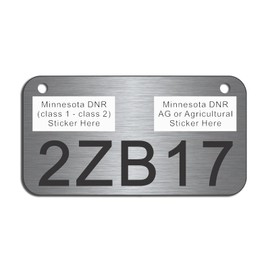 Minnesota Engraved ATV/UTV License Plate (Silver)